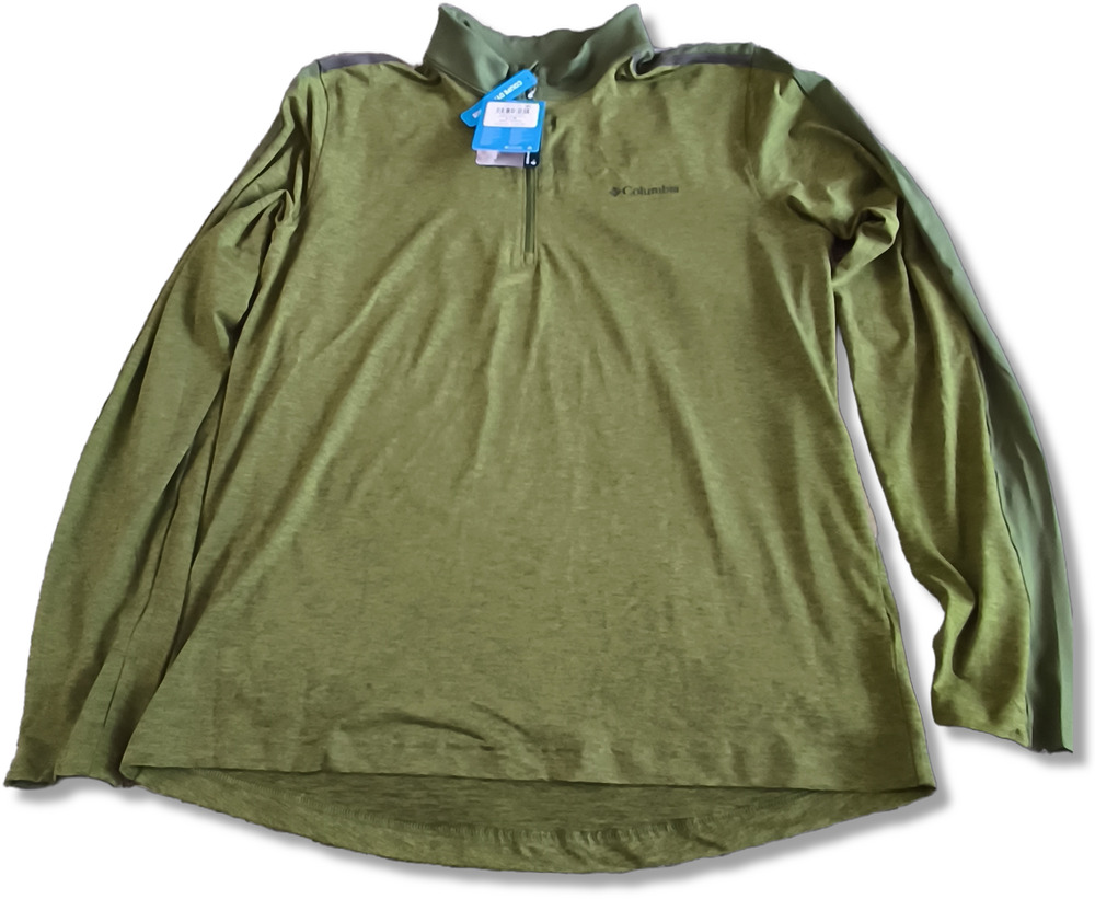 Columbia Omni Shade Lakefront Trail Shirt Size M 1/4 Zip Longsleeve Green XO3725